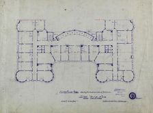 Women's Temple Building, Chicago, Illinois, Ninth Floor Plan, July 23, 1891. Creator: Burnham and Root