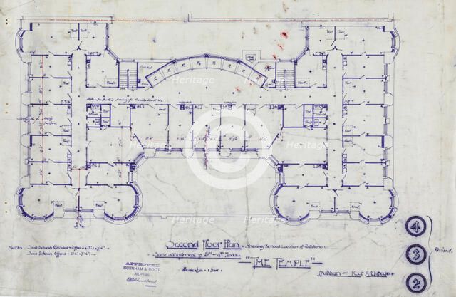 Women's Temple Building, Chicago, Illinois, Working Drawings, 1890-1891. Creator: Burnham and Root.