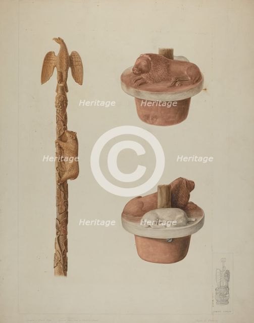Wood and Stone Carving, 1935/1942. Creator: Clyde L. Cheney.