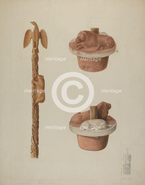 Wood and Stone Carving, 1935/1942. Creator: Clyde L. Cheney.