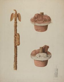 Wood and Stone Carving, 1935/1942. Creator: Clyde L. Cheney