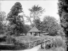 Wood bridge and summerhouse, Blenheim Palace, Woodstock, Oxfordshire, 1894. Artist: Henry Taunt