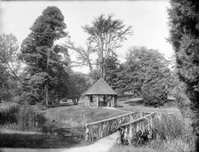 Wood bridge and summerhouse, Blenheim Palace, Woodstock, Oxfordshire, 1894. Artist: Henry Taunt