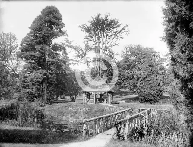 Wood bridge and summerhouse, Blenheim Palace, Woodstock, Oxfordshire, 1894.  Artist: Henry Taunt