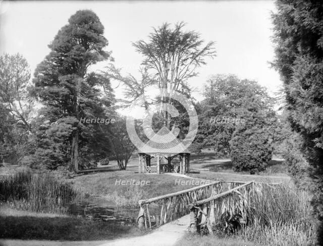 Wood bridge and summerhouse, Blenheim Palace, Woodstock, Oxfordshire, 1894.  Artist: Henry Taunt