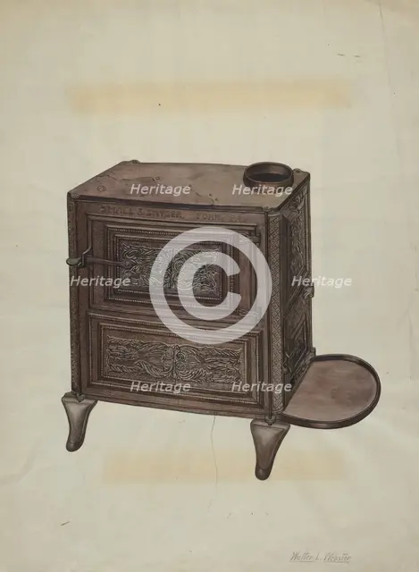 Wood Burner Cook Stove, c. 1939. Creator: Walter L. Webster.