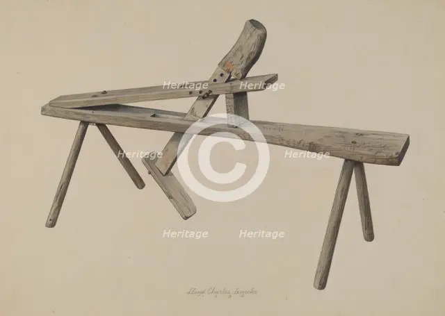 Wood Carver's Bench, 1938. Creator: Lloyd Charles Lemcke.