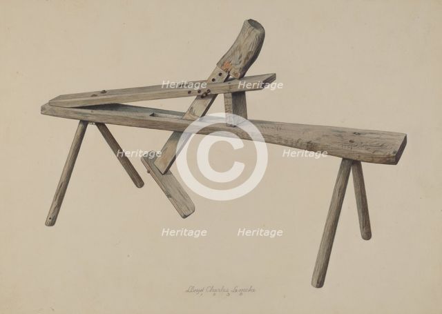 Wood Carver's Bench, 1938. Creator: Lloyd Charles Lemcke.