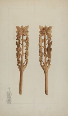 Wood Carving, 1935/1942. Creator: A. R. Tolman