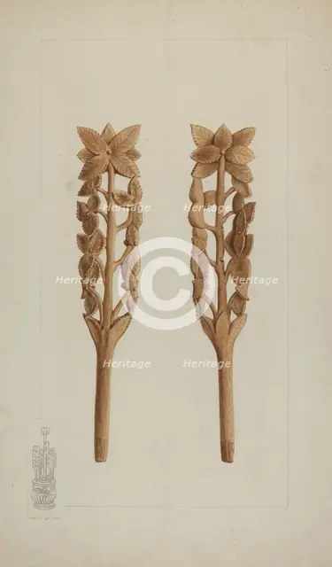 Wood Carving, 1935/1942. Creator: A. R. Tolman.