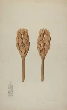 Wood Carving, 1935/1942. Creator: Clyde L. Cheney