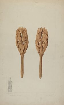 Wood Carving, 1935/1942. Creator: Clyde L. Cheney
