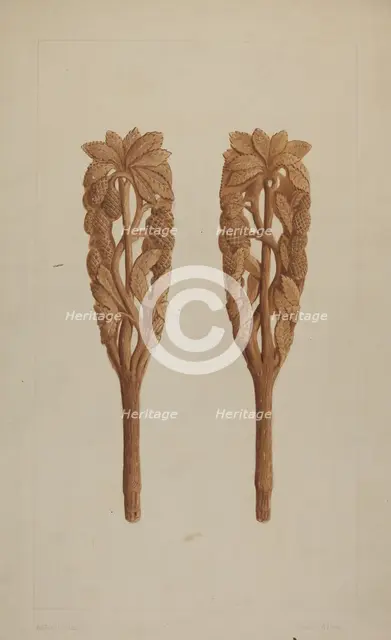 Wood Carving, 1935/1942. Creator: Eldon Allen.
