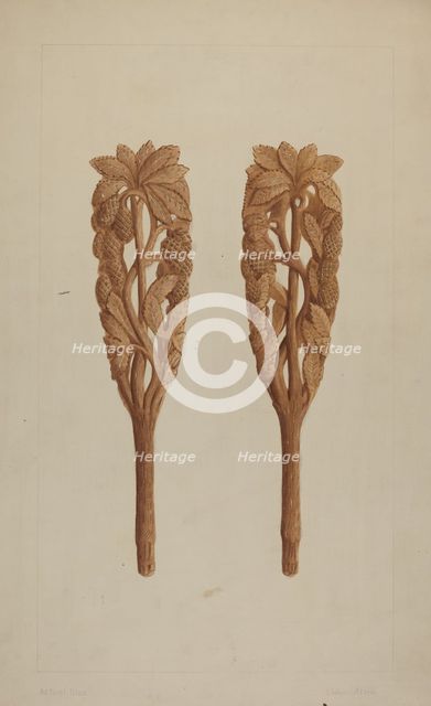 Wood Carving, 1935/1942. Creator: Eldon Allen.