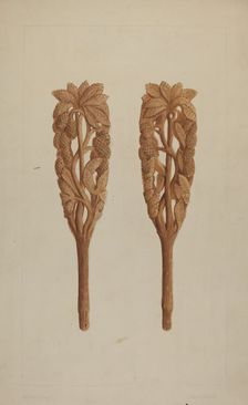 Wood Carving, 1935/1942. Creator: Eldon Allen