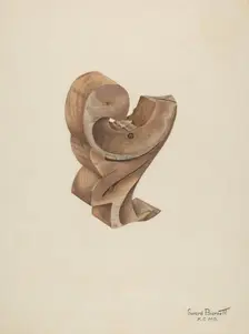 Wood Carving, 1935/1942. Creator: Gerard Barnett