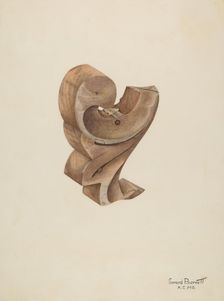 Wood Carving, 1935/1942. Creator: Gerard Barnett