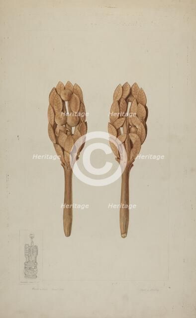 Wood Carving, 1935/1942. Creator: Clyde L. Cheney.