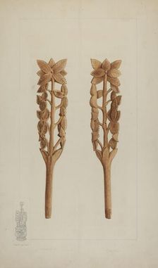 Wood Carving, 1935/1942. Creator: A. R. Tolman
