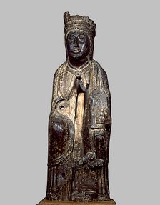 Wood carving of the Madonna and child, it looks like the Virgin of the Cloister of Solsona