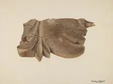 Wood Carving, c. 1943. Creator: Clements Clayton