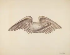 Wood Carving - Eagle, c. 1941. Creator: Harry King