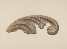 Wood Carving - Scroll, c. 1939. Creator: Clements Clayton