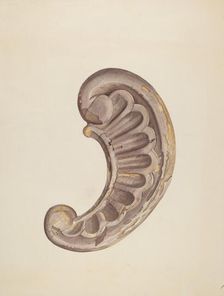 Wood Carving - Scroll, c. 1939. Creator: Harry King