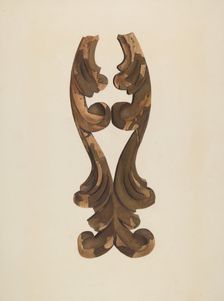 Wood Carving - Scroll, c. 1939. Creator: Lionel Ritchey