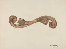 Wood Carving - Scroll, c. 1939. Creator: Lionel Ritchey