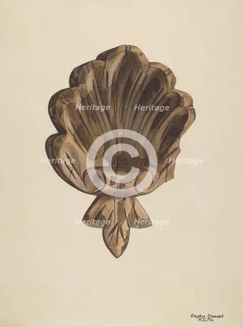 Wood Carving - Shell, c. 1939. Creator: Clements Clayton.