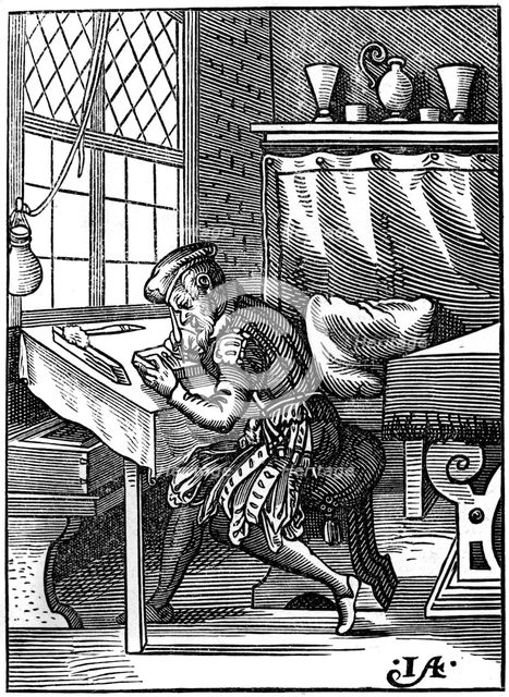 Wood engraver, 16th century (1849).Artist: Jost Amman