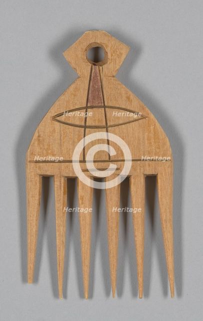 Wood hair comb from Ghana, 1950s. Creator: Unknown.