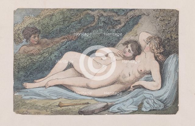 Wood-Nymphs (The Discovery), 1799., 1799. Creator: Thomas Rowlandson.