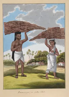 Woodmonger in Culla Caste, from Indian Trades and Castes, ca. 1840. Creator: Anon