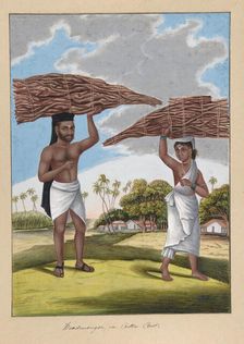 Woodmonger in Culla Caste, from Indian Trades and Castes, ca. 1840. Creator: Anon