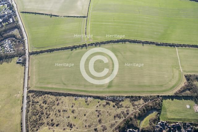 Woodbury Iron Age univallate hillfort crop mark, Salisbury, Wiltshire, 2018. Creator: Historic England Staff Photographer.