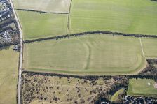 Woodbury Iron Age univallate hillfort crop mark, Salisbury, Wiltshire, 2018. Creator: Historic England Staff Photographer