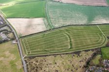 Woodbury Iron Age univallate hillfort crop mark, Salisbury, Wiltshire, 2016. Creator: Damian Grady