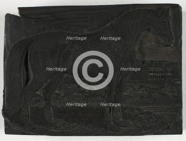 Woodblock for The Black Horse, from a General History of Quadrupeds, c. 1790. Creator: Thomas Bewick.