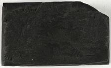 Woodblock for Man Fishing Under a Tree with Waterfall, n.d. Creator: Thomas Bewick