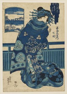 Woodblock print - Courtesan, 19th century