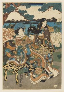 Woodblock print - Courtesan and maid, 1786-1865. Artist: Utagawa Kunisada