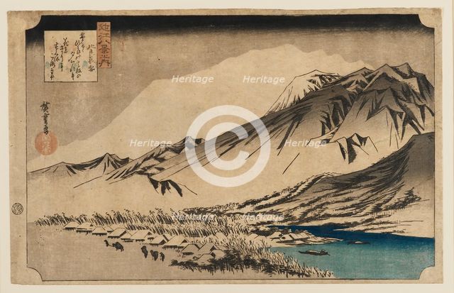 Woodblock print - Evening snow at Mt. Hira, 1797-1858. Artist: Ando Hiroshige.