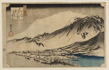 Woodblock print - Evening snow at Mt. Hira, 1797-1858. Artist: Ando Hiroshige