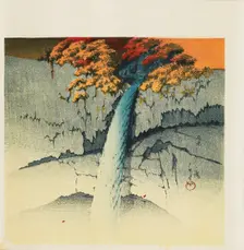 Woodblock print - Kegon Falls, Nikko 1988. Artist: Hasui Kawase