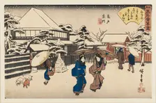 Woodblock print - Ladies in snow, 1797-1858. Artist: Ando Hiroshige