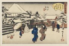 Woodblock print - Ladies in snow, 1797-1858. Artist: Ando Hiroshige
