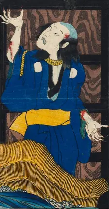 Woodblock print - scene from the play Yotsu-ya kaidan (The story of Oiwa and Tamiya Iemon). Artist: Utagawa Kuniyoshi