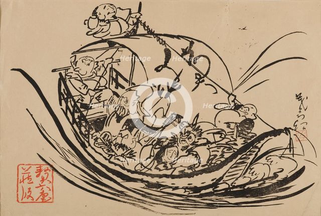 Woodblock print - Takarabune, c19th century. Artist: Shigematsu Enrosai.